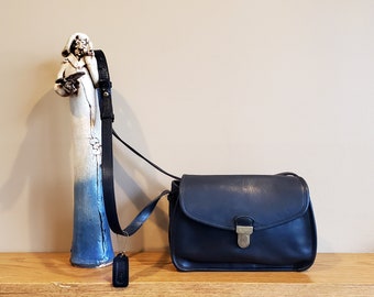 Vintage Coach Saddle Bag in Mahogany Leather & Solid Brass