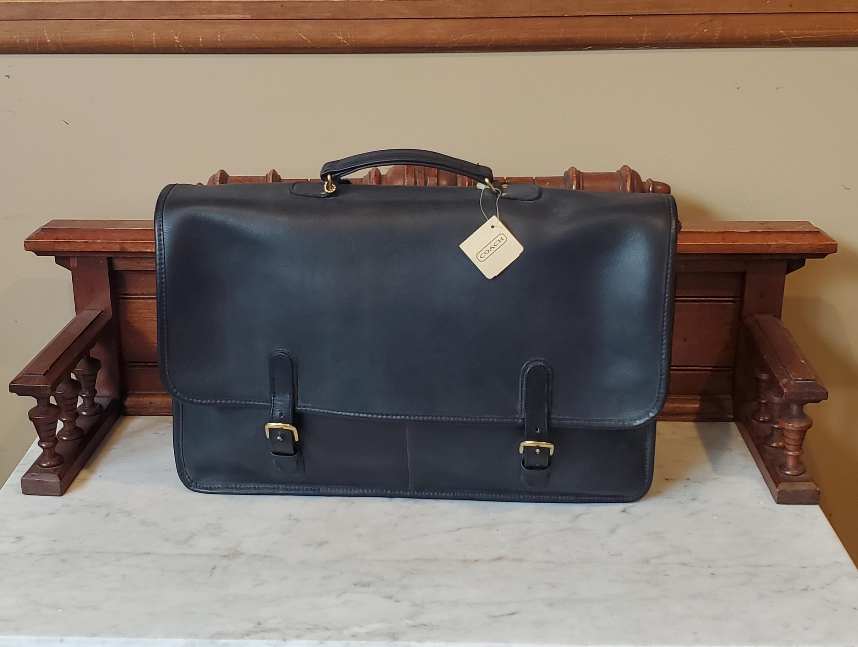 Sale Vintage NEVER USED Coach Wall Street Briefcase in Black