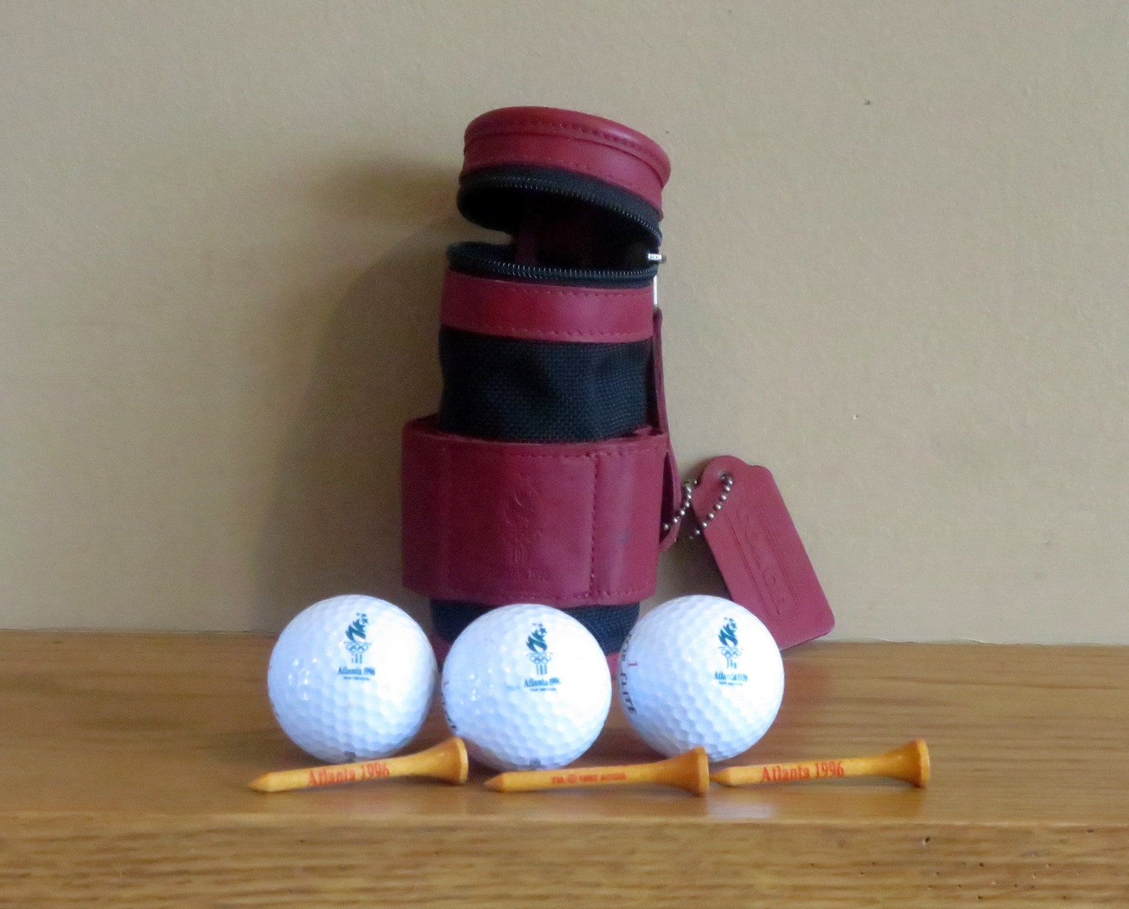 Coach Golf Ball Tee Caddy In Red Leather 1996 Atlanta Olympic Etsy