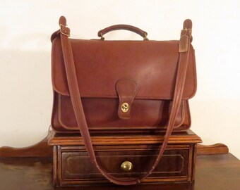 Dads Grads Sale Coach Metropolitan Briefcase Attache In British Tan Leather With Brass Hardware Style No. 5180 - Made In USA - Mildly Worn