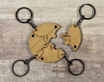 4-Piece Best-friend or Sibling - Interlocking Keychains