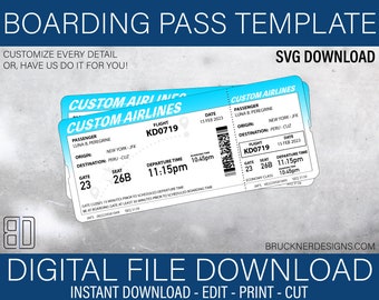 Plantilla de tarjeta de embarque n.° 7 - Archivo SVG - Descarga digital