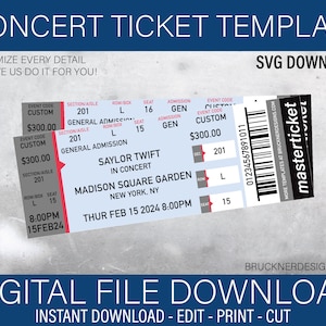 Konzertkarte Vorlage - SVG Datei - Digitaler Download