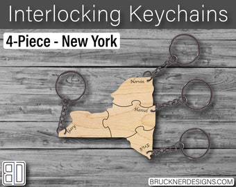 4-Piece New York - Interlocking Keychains