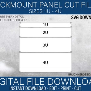 Rackmount Panels (1U - 4U) - SVG File - Digital Download