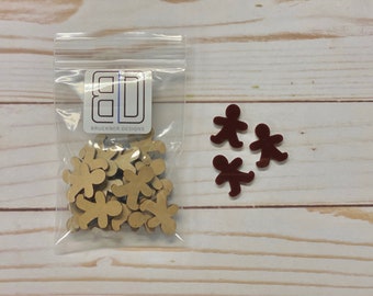 Mini acrílico gingerbread hombres - corte láser para la fabricación de la fabricación o la fabricación de joyas - 20 paquete