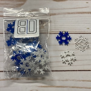 Mini Acrylic Snowflakes - Laser Cut For Crafting or Jewelry Making - 30 Pack