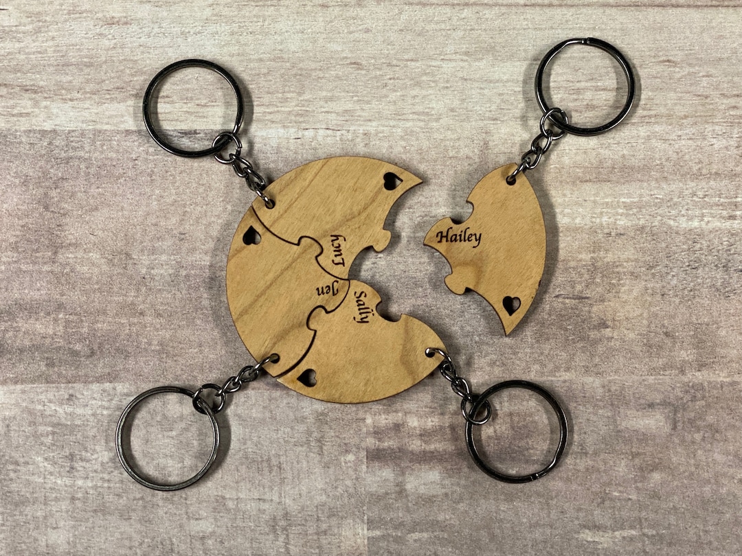 4-piece Best-friend or Sibling - Interlocking Keychains - Etsy