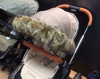 FYLO Pram Fur Hood Trim Attachment for Pushchair Compatible with Joie Light Pink