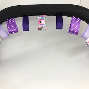 Bumper bar cover with taggies- purple theme