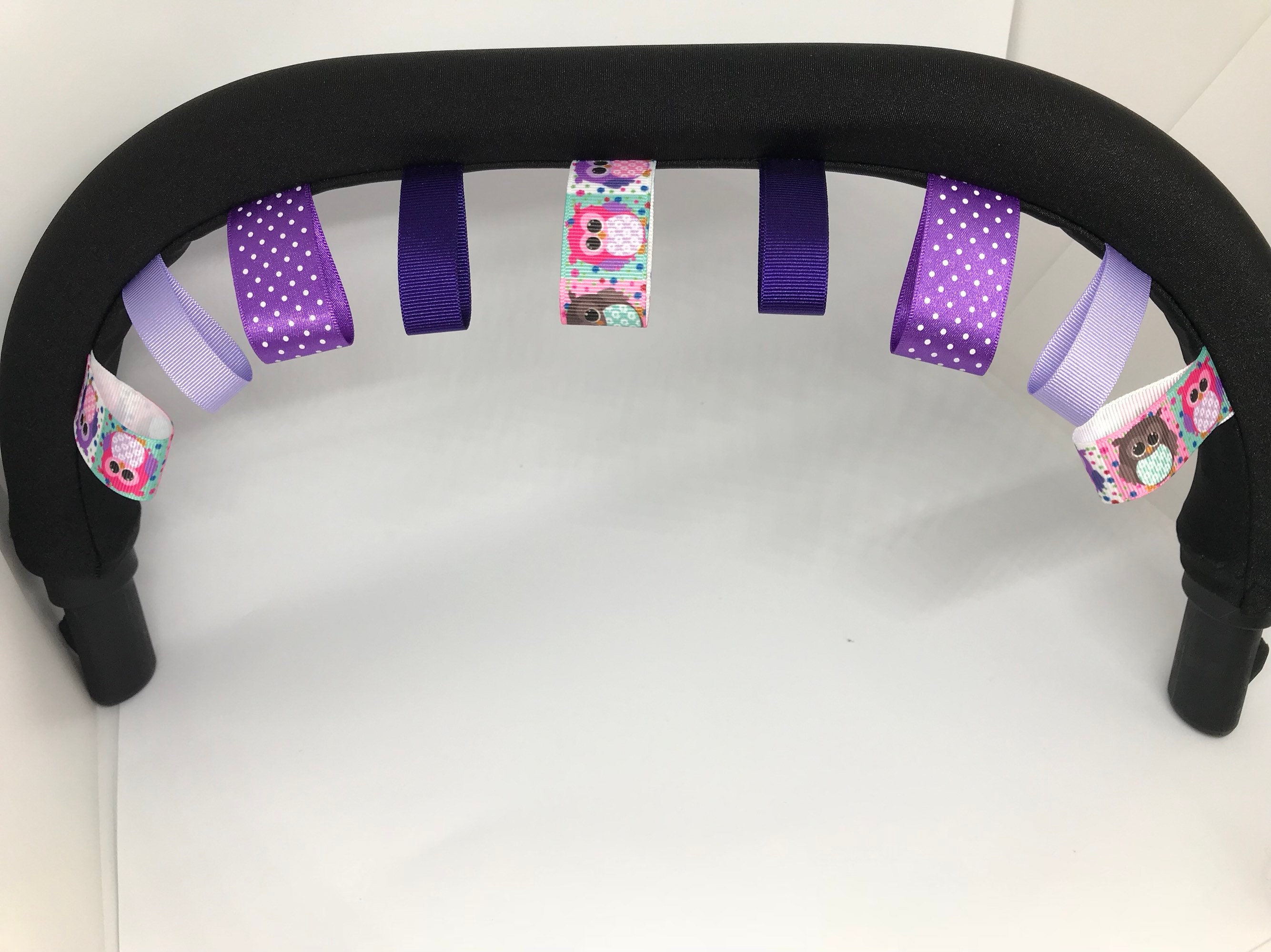 Bumper bar cover with taggies- purple theme