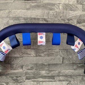 Navy nautical theme striped pattern bumper bar cover with taggies made to fit Bugaboo Fox Donkey Cameleon iCandy Peach Orange my babiie Egg
