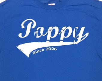 New Grandpa T Shirt Gifts For Grandfather Shirt Fathers Day Gift For Him Custom TShirt Papa Clothes Poppy Since Custom Year Mens Tee - SA537