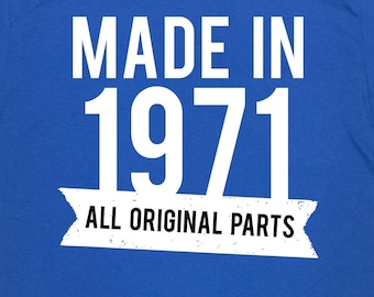 Rolig födelsedags-T-shirt 55-årsdag presentidéer 55 år gammal personlig t-shirt födelsedagspresent tillverkad 1971 (valfritt år) herr damtröja