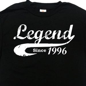 Funny Birthday Shirt Birthday Gift Ideas 30th Birthday Gift 30 Years Old Custom T Shirt Bday Legend Since 1996 (Any Year) Mens Ladies Tee image 1