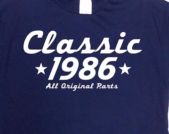 Camiseta de cumpleaños divertida, regalo de 40 cumpleaños, ideas de regalo de cumpleaños de 40 años, camiseta personalizada, regalo de cumpleaños, clásico 1986 (cualquier año), camiseta para hombre y mujer