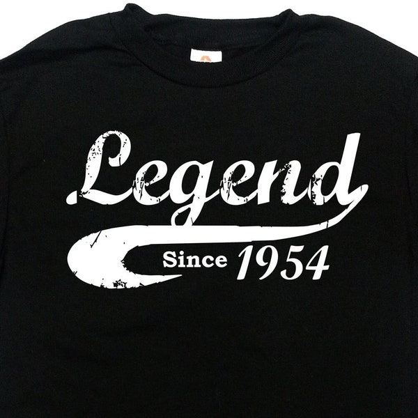 70th Birthday Gift Birthday Shirt 70 Years Old TShirt Custom Shirt Personalize Funny Bday Legend Since 1954 T Shirt Mens Ladies Unisex Tee