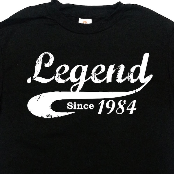 Birthday T Shirt 40th Birthday Gift 40 Years Old Shirt Custom Shirt Funny Bday Tee B Day Legend Since 1984 (Any Year) Mens Ladies Unisex Tee
