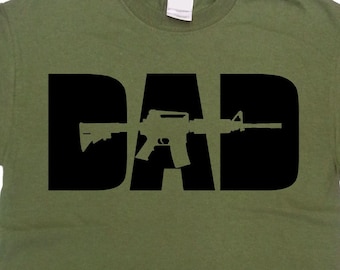 Military Dad Gift 2nd Amendment T Shirt Gun Owner TShirt Gun Gifts For Daddy Army Fathers Day Present For Gun Lovers Collector - SA1646