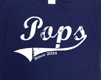 Father's Day Gift Papa Shirt Gift For Dad Daddy Grandpa Birthday Gift For Him New Father Pops Since Custom Year T Shirt Mens Tee - SA256