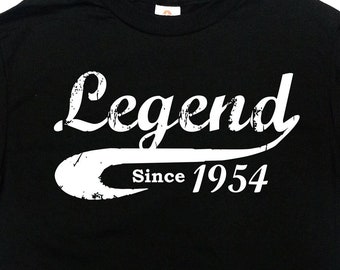 70th Birthday Gift Birthday Shirt 70 Years Old TShirt Custom Shirt Personalize Funny Bday Legend Since 1954 T Shirt Mens Ladies Unisex Tee