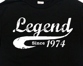 Funny Birthday Shirt 50th Birthday Gift 50 Years Old Gift For Birthday Custom T Shirt Bday Present For Him Legend Since 1974 Mens Ladies Tee