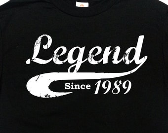 35th Birthday Gift 35 Years Old Custom T Shirt Gift For Birthday Bday Present For Him B Day Legend Since 1989 Shirt Mens Ladies Unisex Tee