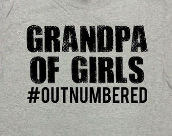 Grandpa Of Girls Father's Day Gift For Grandfather T Shirt Grandparent Gift From Grandkids Promoted To Grandpa Announcement Mens Tee -SA1615