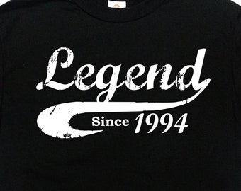 Funny Birthday Shirt Birthday Gift Ideas 30th Birthday Gift 30 Years Old Custom T Shirt Bday Legend Since 1994 (Any Year) Mens Ladies Tee