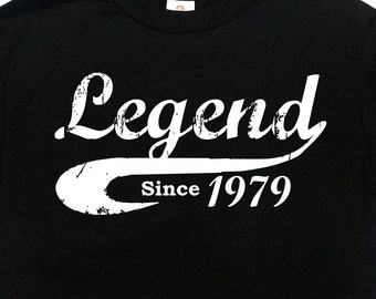 Birthday Shirt 45th Birthday Gift For Birthday 45 Years Old Custom Shirt Funny Bday T Shirt Legend Since 1979 (Any Year) Mens Ladies Tee