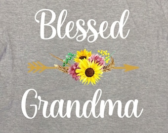 Blessed Grandma Shirt Mothers Day Grandma T Shirt Grandmother Gift Ideas New Grandma Gift Nana Present Granny T-Shirt Grammie Tee - SA1480