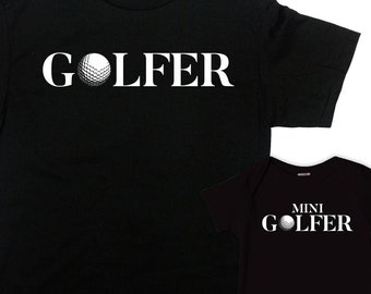 Golf-Geschenke für Papa und Sohn, passende Vater-Sohn-Shirts, Vatertagsgeschenk für Papa, T-Shirt, Golf-Vater- und Tochter-Shirt, neuer Papa – SA1506-07