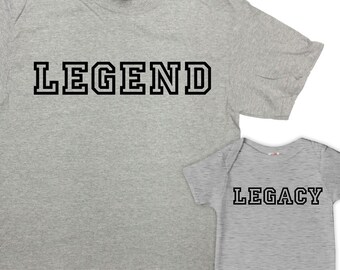 Dad And Baby Shirts Father Son Matching Shirts Outfits Daddy And Me Shirts Father Daughter Tops Family T Shirts Legend Legacy - SA816-817