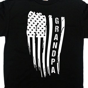 Patriotic Grandpa T Shirt USA Flag Shirt American Flag Print Grandfather TShirt Father&#39;s Day Gift July 4th Distressed Veterans Tee - SA1605