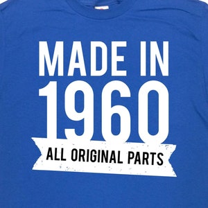 65th Birthday Shirt 65th Birthday Gift Ideas For Men 65 Years Old Bday Present Custom TShirt B Day Made in 1960 (Any Year) Mens Ladies Tee