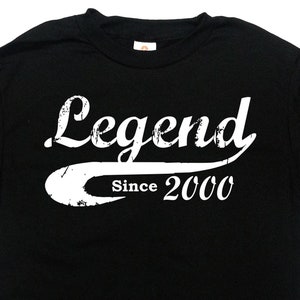 25th Birthday Gift 25 Years Old Gifts For Birthday Shirt Custom T Shirt Funny Bday TShirt Legend Since 2000 (Any Year) Mens Ladies Tee