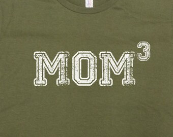 Funny Mom Shirt New Mommy T Shirt Mothers Day Gift Ideas Mom 3 Kids Shirt Three Children T-Shirt Three Kids TShirt Mom Ladies Tee - SA150