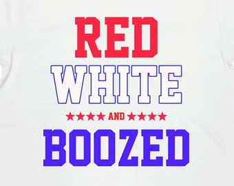 Funny Drinking Shirt July 4th T Shirt Memorial Day TShirt Independence Day Fourth of July USA America Red White And Boozed Tee - SA222