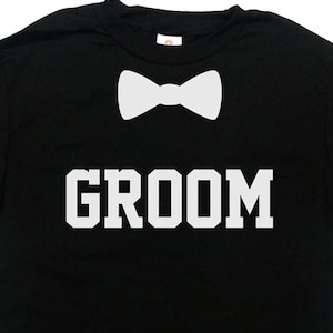 Groom T Shirt Bow Tie Bachelor Party T-Shirt Wedding TShirt Wedding Party Rehearsal Dinner Wedding Party Gift Bachelor Party Mens Tee-SA332 image 1