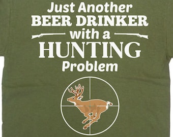 Funny Hunting Shirt Beer Lover Gifts For Dad T Shirt Grandpa Gift Ideas For Him Hunter Shirt Beer Drinker Beer T-Shirt Mens Tee - SA658