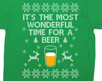 Ugly Christmas Shirt Beer Lover Gift For Xmas T Shirt Holiday Outfit Christmas Party Shirt Drinking TShirt Craft Beer Gift For Men - SA1198