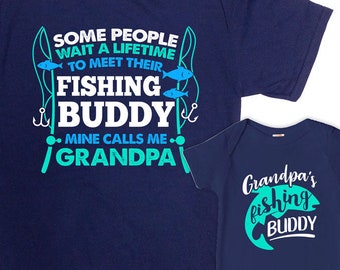 Opa und Enkel Shirts Passende Familien Outfits Angeln Geschenke für Opa Shirt Opa und ich Geschenke für Fischer - SA1102-1103