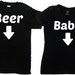 Expecting Parents To Be Matching T Shirts Pregnancy Couples Gift Expecting Mother New Dad TShirt Baby Announcement Beer Baby SA740-741