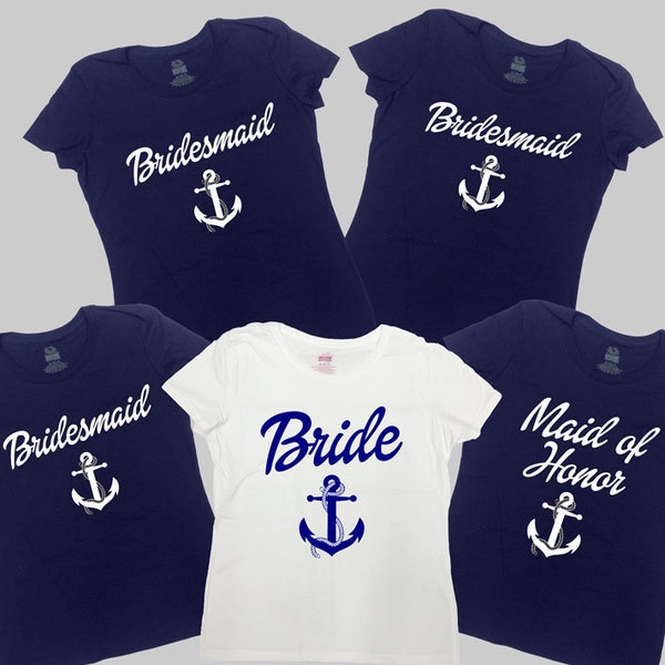 Nautical Bachelorette Party Shirts Nautical Bride And Bridesmaids Shirts Bridal Party Gifts Bachelorette Cruise Shirts Ladies -SA308-679-680