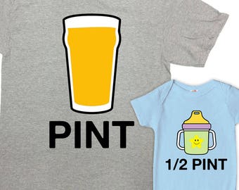 Father Son Matching TShirts Daddy And Me Shirts Dad And Son Matching Outfits First Fathers Day Gift Pint Half Pint T Shirts - SA1021-23