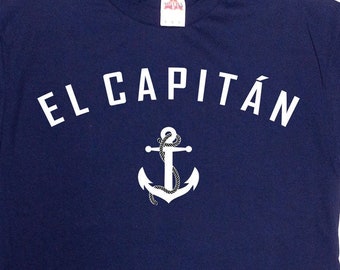 Boat Gifts For Men Captain T Shirt Boating Gift Sailing TShirt Nautical Shirt Boat Owner Lake Life Anchor The Captain Spanish Tee - SA1469