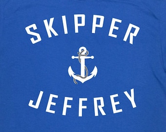 Boat Captain Gift For Skipper Shirt Sailing T Shirt Custom Name Boating TShirt Cruise Ship T-Shirt Boat Owner Gift Nautical Sea Captain Tee