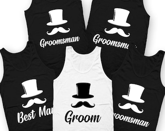 Groom Tank Top Groomsman Tank Bachelor Party Shirts Best Groomsmen Gifts For Bachelor T Shirt Best Man Tank Stag Party Tees - SA1232-33-34