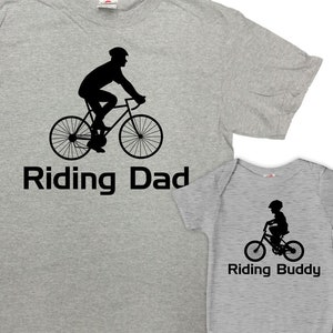 Matching Dad And Son Shirts Cycling Dad Life Father Daughter Gift Daddy And Me Outfits Fathers Day T Shirts Bike Riding Partners - SA1508-09