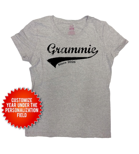 Grandma T Shirt Grandmother Shirt Mothers Day Gift New Grandma TShirt Gift For Grandmother Grammie Since Custom Year Ladies Tee - SA538